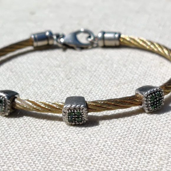 Sterling chrome diopside bracelet - Picture 2 of 12